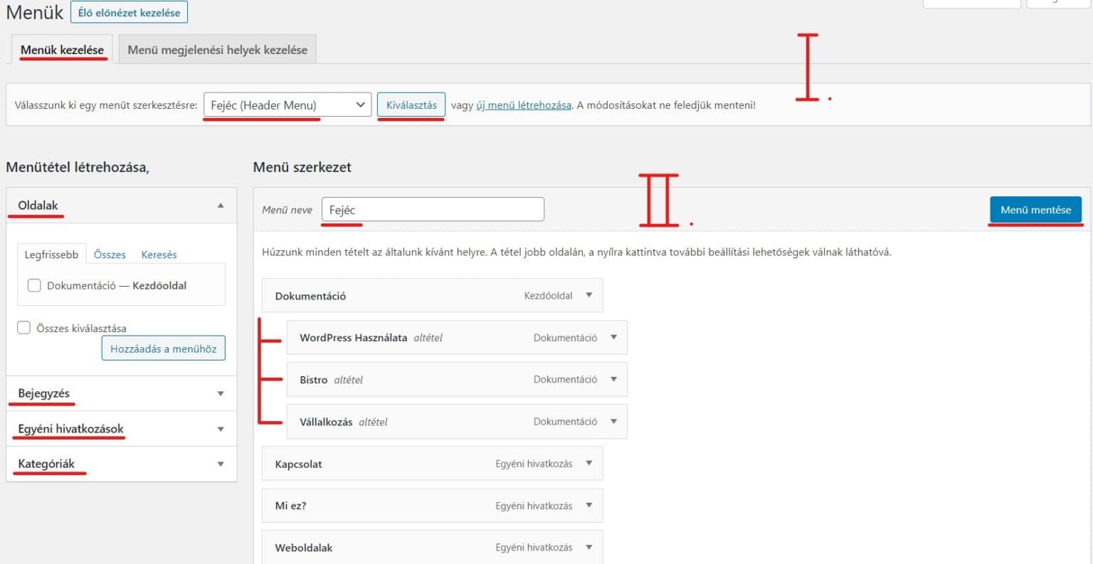 WordPress menü szerkesztése. Hogyan csináld?